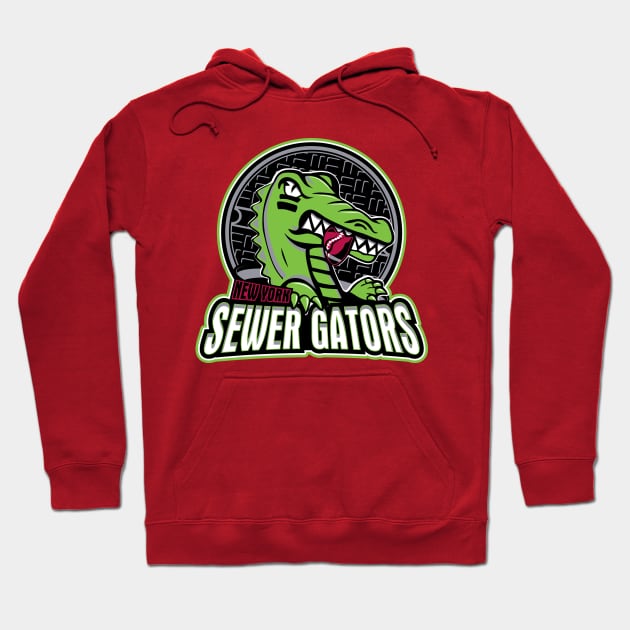 NY Sewer Gators Hoodie by bortwein